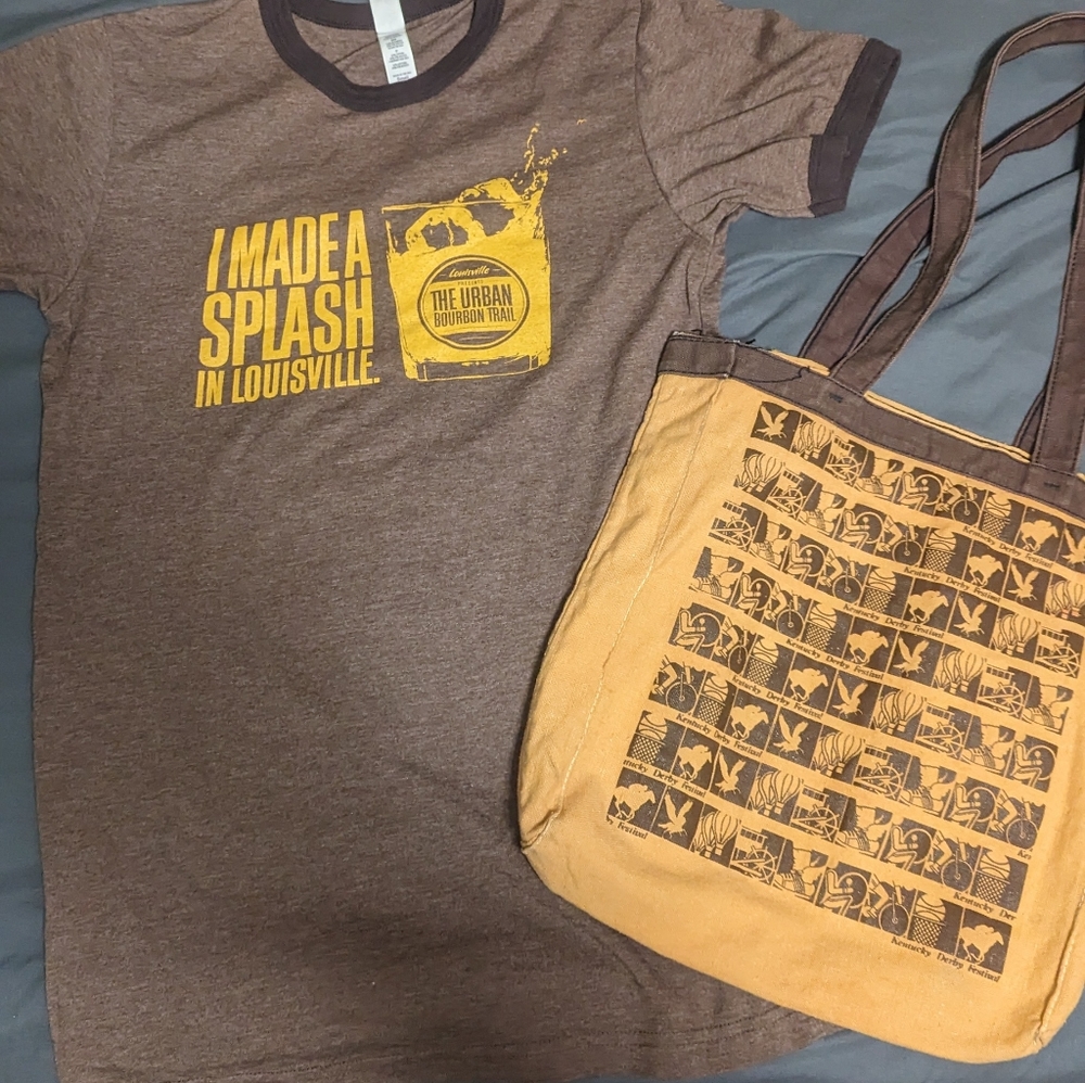 Vintage Kentucky derby bag and shirt bundle